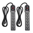 Protetor de sobretensão Power Strip KMC de 6 tomadas, pacote com 2 unidades 900J