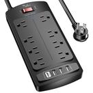 Protetor de sobretensão Power Strip Nuetsa 8 tomadas 4 portas USB