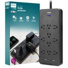 Protetor de sobretensão Power Strip Philips EZfit 10-Outlet SPP3403B/37 Protetor de sobretensão Power Strip Philips EZfit 10-Outlet SPP3403B/37