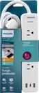 Protetor de sobretensão Power Strip Philips EZfit 3-Outlet White