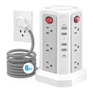 Protetor de sobretensão Power Strip Tower com PD20W USB-C 12 AC 5 USB