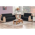 Protetor de sofá impermeável 7209vb 2 e 3 lug padrão preto e caqui