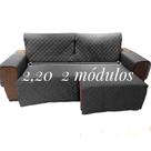protetor de sofá retrátil assento 2,20 2 módulos mas assento impermeável + 2 cp almof 1,10x0,27 (largura total do sofa c