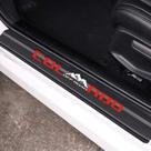 Protetor de soleira de porta de carro MAXMILO Reflective Carbon Fiber Leather