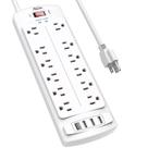 Protetor de Surto Alestor com 12 Tomadas e 4 Portas USB de 1,8m Protetor de Surto Alestor com 12 Tomadas e 4 Portas USB de 1,8m