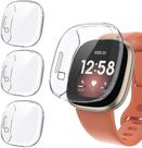 Protetor de tela Pacote com 3 capas de TPU para Fitbit Versa 3/Sense