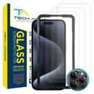 Protetor de tela Tech Armor Ballistic Tempered Glass iPhone 15 Pro 6.1"