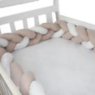 Protetor de Trança para Mini Berço 2,80 Mts - Rosê com Branco Protetor de Trança para Mini Berço 2,80 Mts - Rosê com Branco