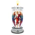 Protetor de Velas 7 dias Anjo da Guarda Vidro Castiçal