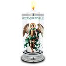 Protetor de Velas 7 dias Imagem Arcanjo Raphael Copo Vidro
