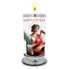 Protetor de Velas 7 dias Santa Cecília Vidro Castiçal