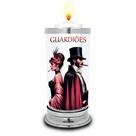 Protetor de Velas Guardiões Exú e Pomba Gira Castiçal Vidro