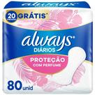 Protetor Diário Always com Perfume sem Abas 80 unidades Protetor Diário Always com Perfume sem Abas 80 unidades