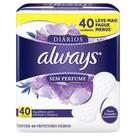 Protetor diario always sem perfume proteção 40 unidades
