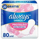 Protetor Diário Always Sem Perfume Ultra Fino 80 Unidades