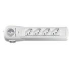 Protetor e Adaptador de Plástico para 4 Tomadas, Bivolt, Cinza 7200 - Force Line