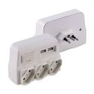 Protetor Elétrico 3 Tomadas USB Bivolt Branco - Force Line