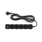 Protetor Eletrônico 4 Tomadas 2 USB EPE 204 USB+ 3 Metros Preto Intelbras