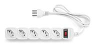 Protetor Eletronico Com 5 Tomadas Cor Branco 127v/220v Protetor Eletronico Com 5 Tomadas Cor Branco 127v/220v