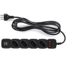 Protetor Eletrônico Intelbras 4 Tomadas, 2 USB, 1 EPE 204 USB BR + Preto 4824207