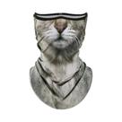 Protetor Facial E De Pescoço 3D Com Design De Gato, Respirável, Secagem Rápida, Poliéster, Protetor