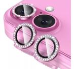 Protetor Lente de Câmera Com Strass Para iPhone 15 - Anel Metal Cor Rosa em Vidro Temperado Protetor Lente de Câmera Com Strass Para iPhone 15 - Anel Metal Cor Rosa em Vidro Temperado
