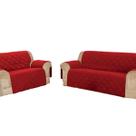 Protetor Sofa 2 Lugares C/ Porta Controle Vermelha Guerreiro Protetor Sofa 2 Lugares C/ Porta Controle Vermelha Guerreiro