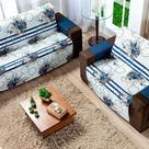 Protetor Sofa Estampado Isabela 2 E 3 Lugares - Floral Azul Marinho Protetor Sofa Estampado Isabela 2 E 3 Lugares - Floral Azul Marinho