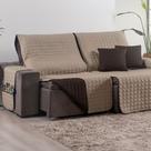 Protetor Sofa Retratil Reclinavel 04 Lugares 02 Modulos Shield 400 Fios Premium 2,20m Capa Dupla Face Bolso Lateral