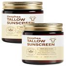 Protetor solar Derphea Tallow SPF 50, óxido de zinco, pacote de 2x60g