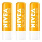 Protetor Solar Labial Nivea FPS30 4,8g 24hs de Proteção c/3 Protetor Solar Labial Nivea FPS30 4,8g 24hs de Proteção c/3