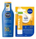 Protetor Solar Nivea Sun Fps50 Corpo E Fps30 Labios Protect Protetor Solar Nivea Sun Fps50 Corpo E Fps30 Labios Protect