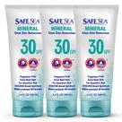 Protetor solar Safe Sea Mineral Zinc SPF 30 100ml, pacote com 3