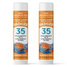 Protetor solar Stick Badger Mineral Kids SPF 35, 19 ml, pacote com 2