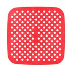 Protetor Tapete Silicone Airfryer Universal Quadrado Fritadeira Elétrica Vermelho
