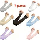 Protetores De Braço Resistentes a UV, 7 Pares De Mangas Elegantes Para Sol E Sombra Para Ciclismo E