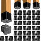 Protetores de chão para pernas para cadeira BUMACO, silicone, 40 unidades, preto, L