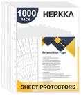 Protetores de folha HERKKA, pacote 1000, plástico transparente pesado