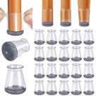 Protetores de pernas de cadeira BUMACO, silicone transparente, 20 unidades XS 33-50 mm