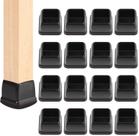 Protetores de pernas de cadeira Ezprotekt, 24 peças, boné quadrado de 2,5 a 3,6 cm