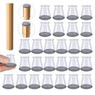 Protetores de pernas de cadeira OASMU 32 peças de feltro de silicone X-Small