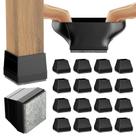 Protetores de pernas de cadeira quadrada CHWM de silicone de 1,5 polegadas, 16 unidades