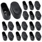 Protetores de pernas para móveis Bivethoi Oval 1,6 x 0,8 cm, borracha, 20 unidades