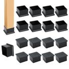 Protetores de pés de cadeira Suiwotin 5 x 5 cm em PVC, 12 peças, preto Protetores de pés de cadeira Suiwotin 5 x 5 cm em PVC, 12 peças, preto
