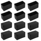 Protetores de pés para móveis AUXBC 40x20x21 mm em PVC, 12 unidades, preto