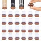 Protetores de piso para móveis Ezprotekt Small Square Silicone 24 unidades