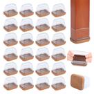 Protetores de piso para móveis GAGUIUP Clear Silicone 24PCS