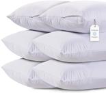 Protetores de travesseiro brancos clássicos queen size, conjunto de 6