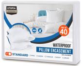 Protetores de travesseiro Utopia Bedding à prova d'água (pacote com 40) brancos