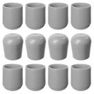 Protetores para pés de cadeira Gluposti 7/8" cinza em nylon, pacote com 12 Protetores para pés de cadeira Gluposti 7/8" cinza em nylon, pacote com 12